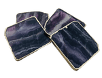 Purple Fluorite Agate Coasters - Set of 4