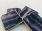 Purple Fluorite Agate Coasters - Set of 4 - MAIA HOMES