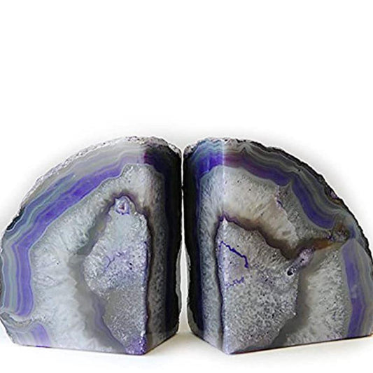 Purple Natural Agate Bookends - Set of 2 - MAIA HOMES