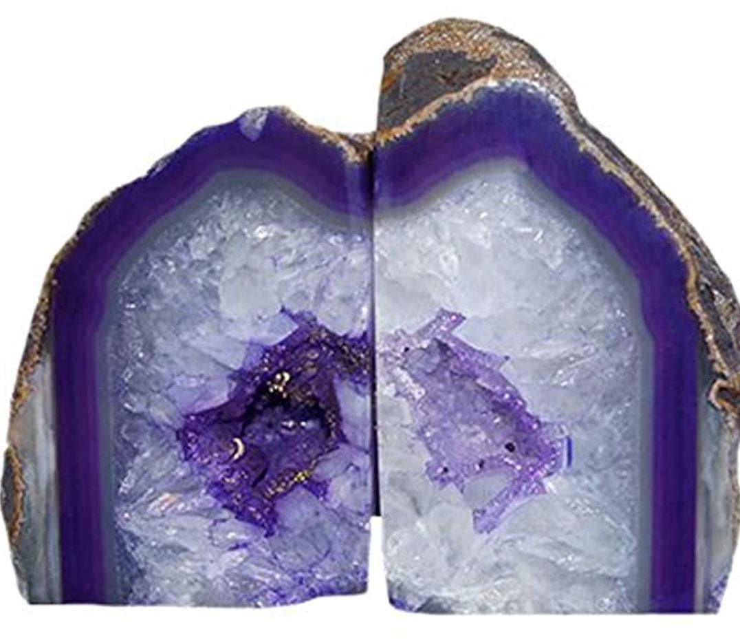Purple Natural Agate Bookends - Set of 2 - MAIA HOMES
