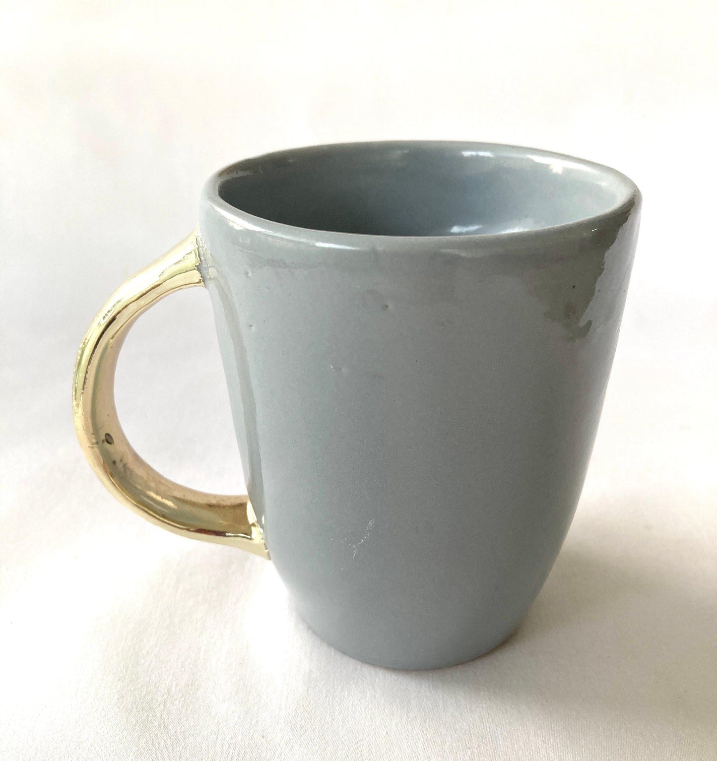Purple Quartz Marbled Gray Ceramic Coffee Mug with Gold Handle - Set of 2 - MAIA HOMES
