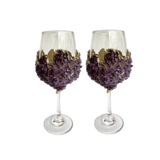 Purple Quartz Wine Glass - Set of 2 - MAIA HOMES