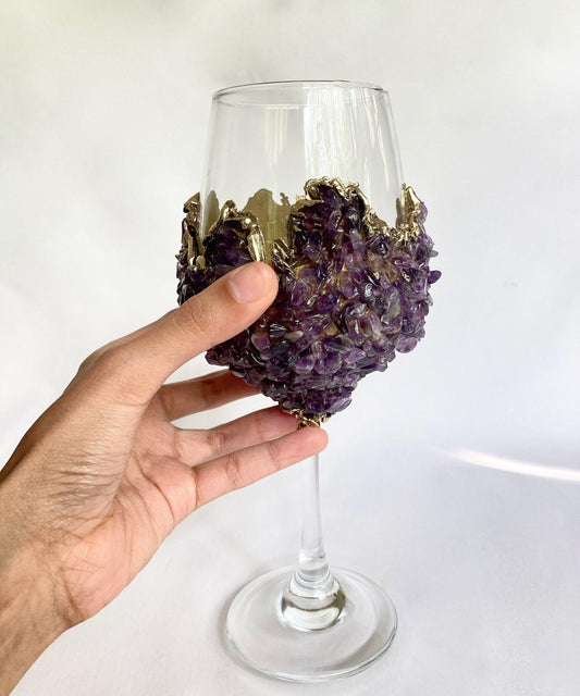 Purple Quartz Wine Glass - Set of 2 - MAIA HOMES