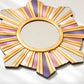 Purple Sunburst Gold Leaf Wooden Mirror - MAIA HOMES