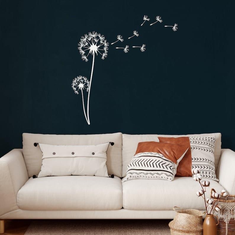 Pusteblume with Flying Seeds Metal Wall Hanging Decor - MAIA HOMES