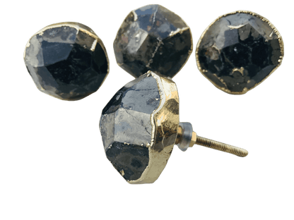 Pyrite Gemstone Agate Cabinet Door Pull Handle - Set of 4 - MAIA HOMES