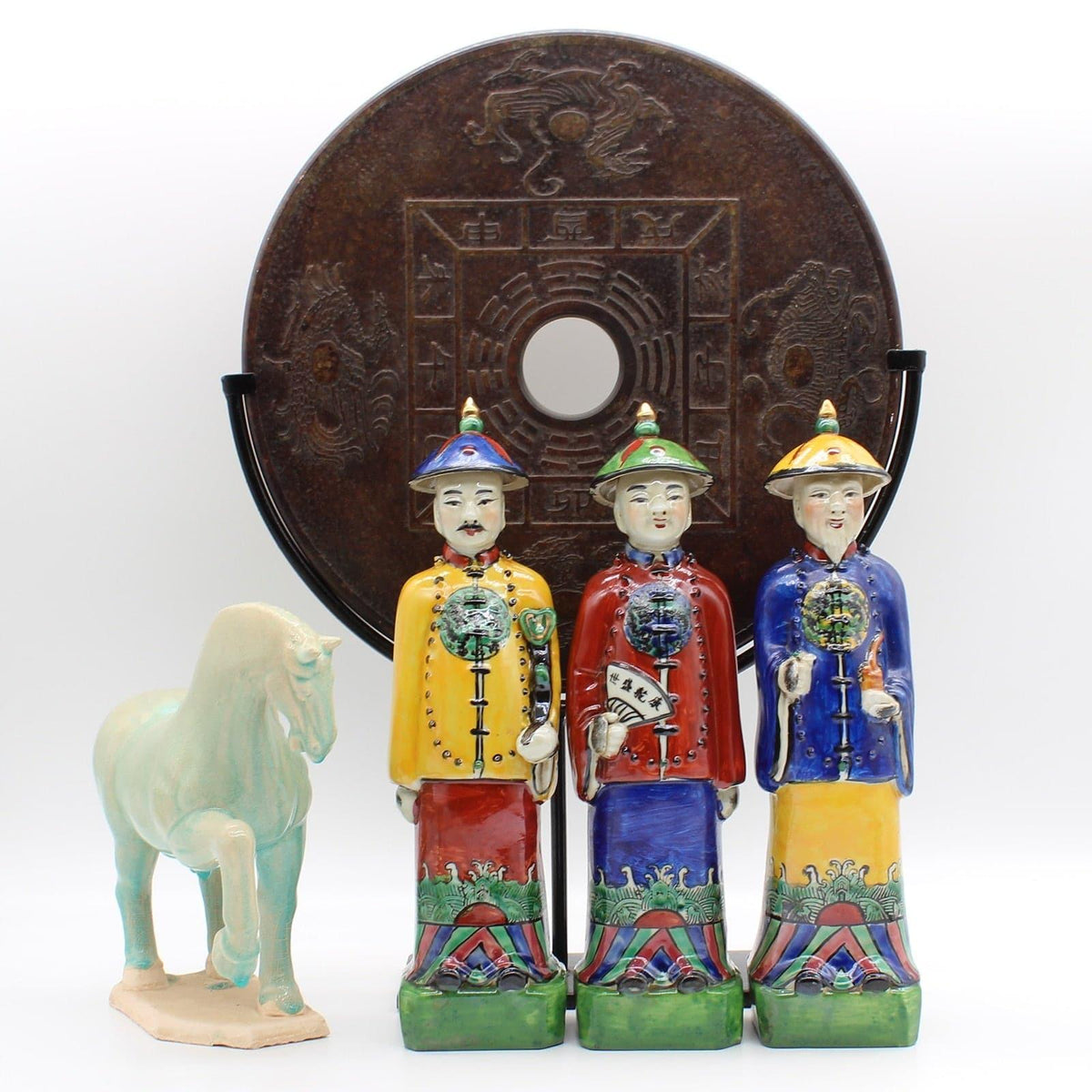 Qing Dynasty Emperor Hand Painted Figurine