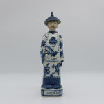 Qing Dynasty Emperors Hand Painted Ceramic Figurines blue and white 1 11" x 2.8" x 2.2" (28x7x6 cm)