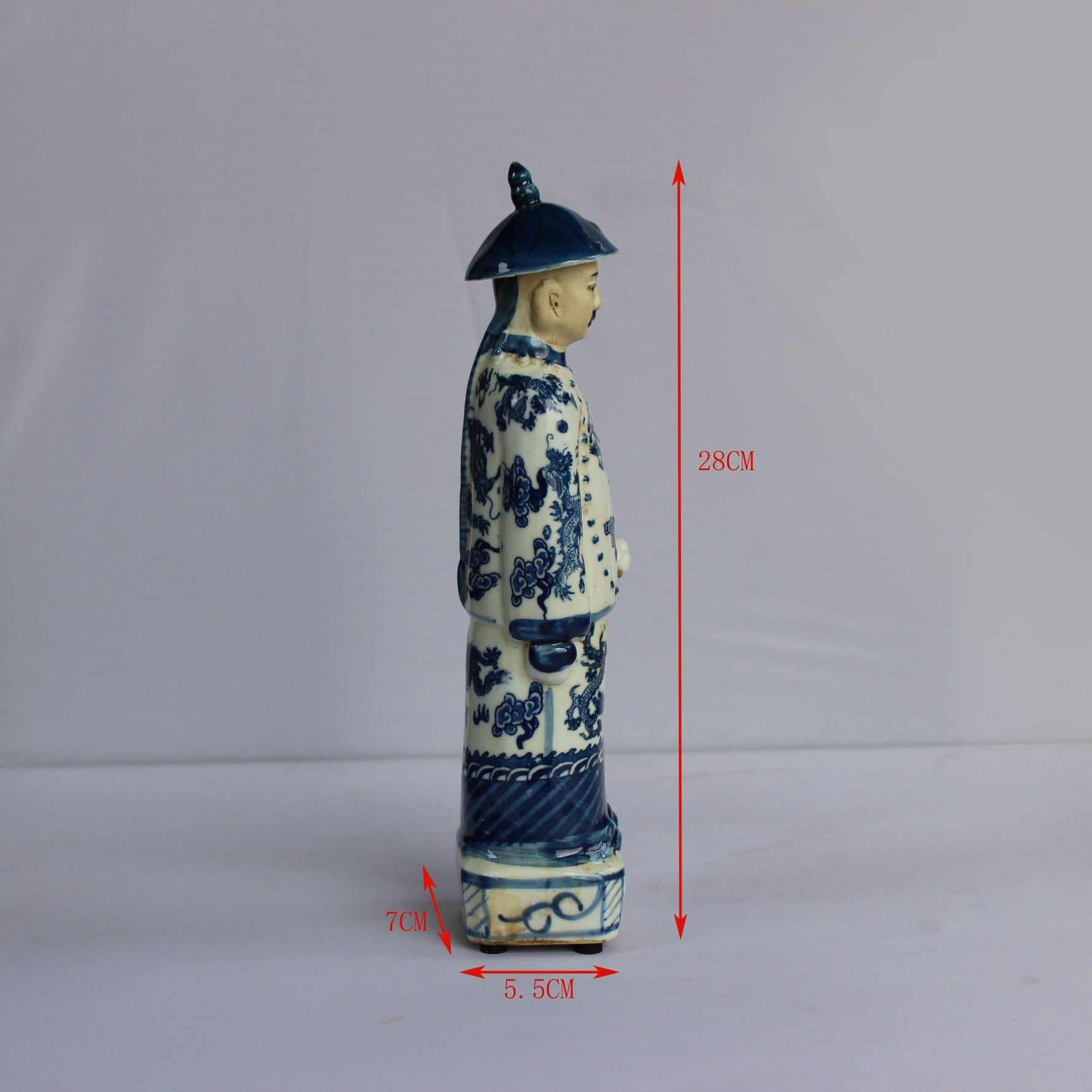 Qing Dynasty Emperors Hand Painted Ceramic Figurines