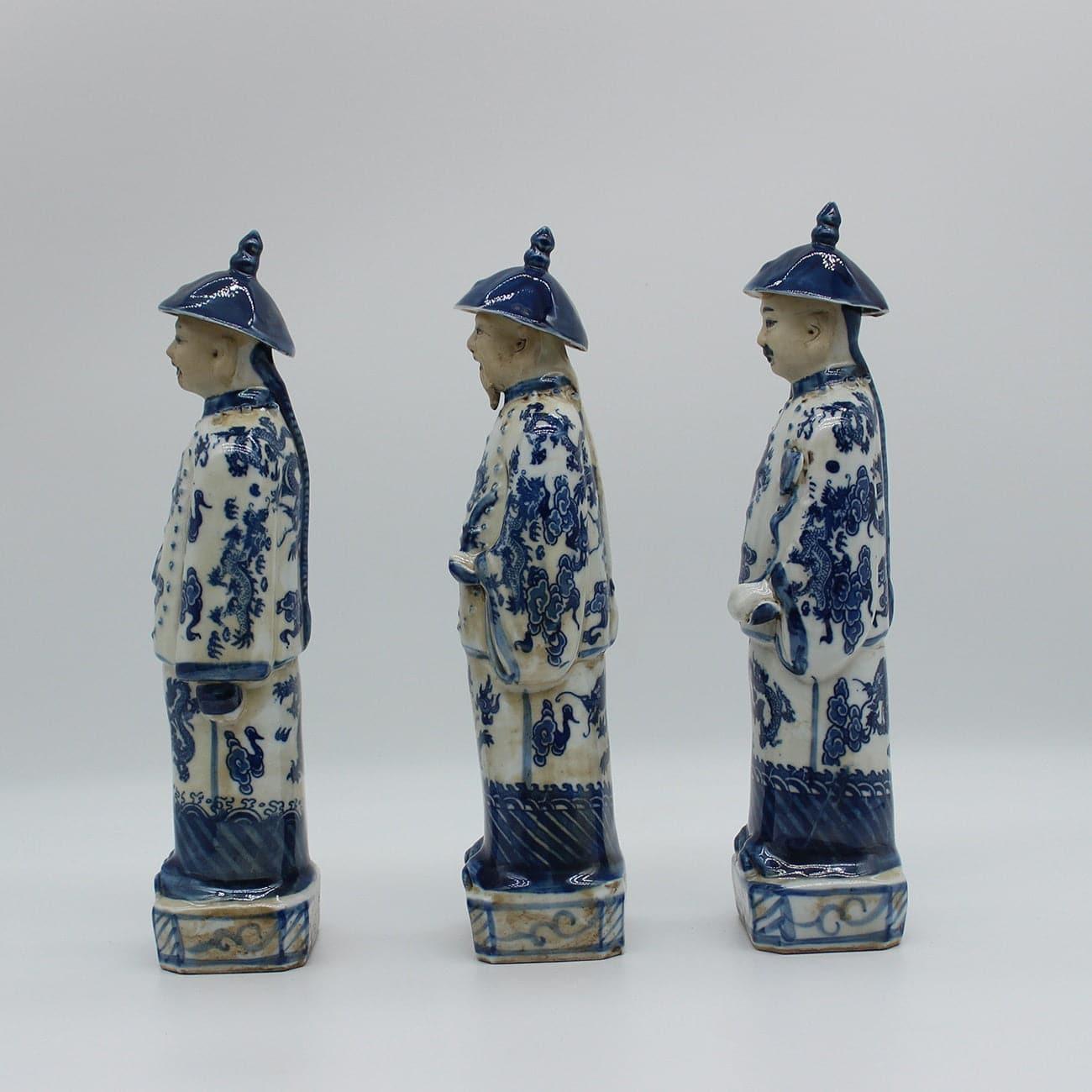 Qing Dynasty Emperors Hand Painted Ceramic Figurines