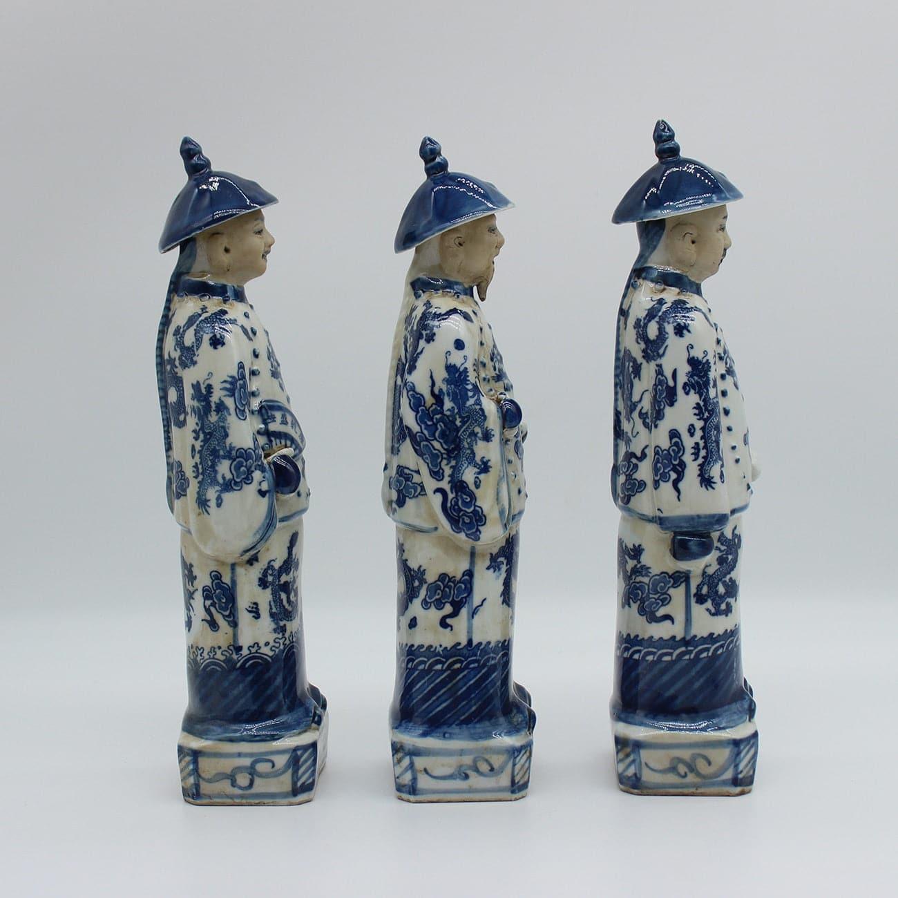 Qing Dynasty Emperors Hand Painted Ceramic Figurines