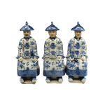 Qing Dynasty Emperors Sitting Ceramic Figurine