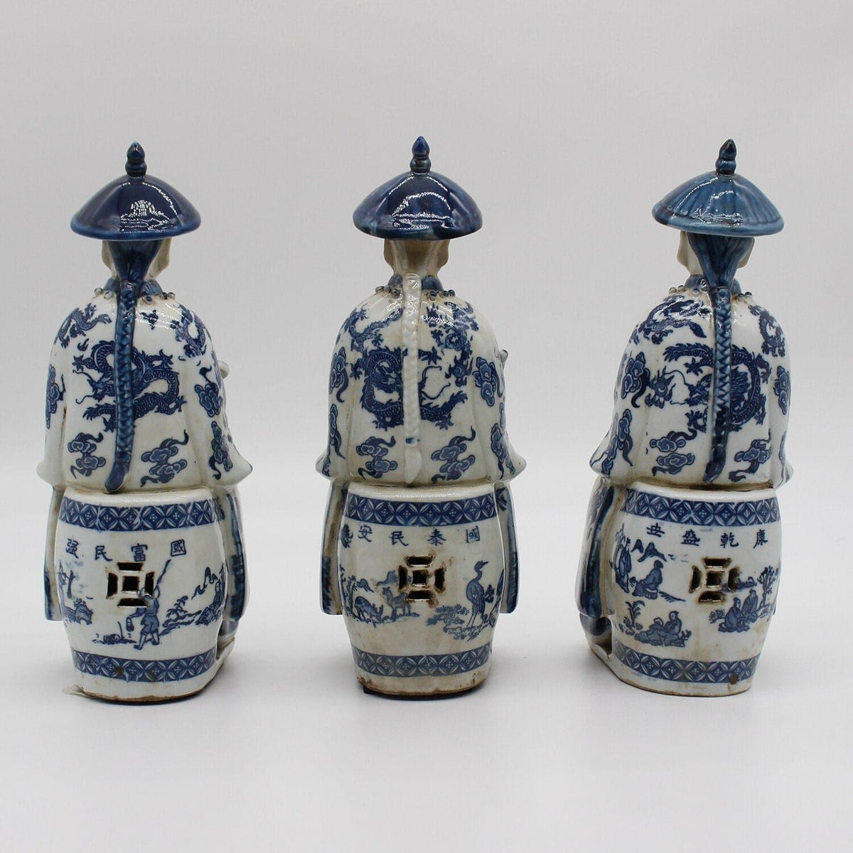 Qing Dynasty Emperors Sitting Ceramic Figurine