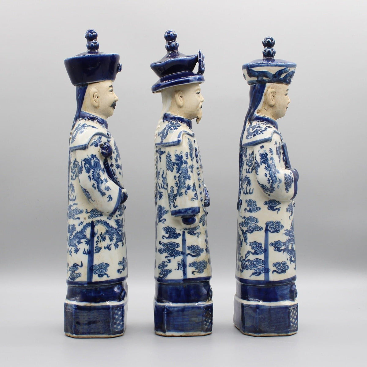 Qing Dynasty Emperors Standing Ceramic Figurine