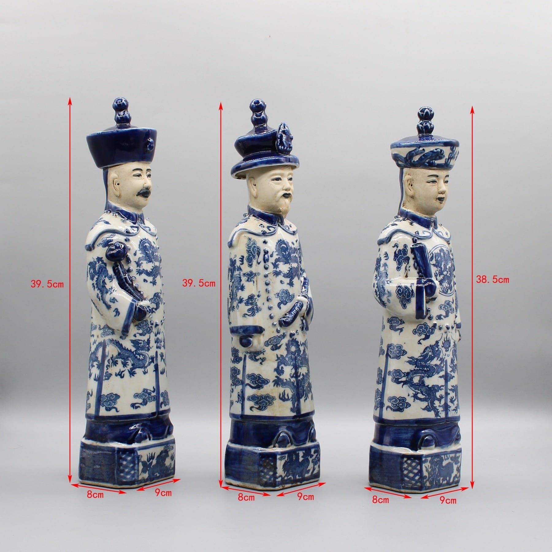 Qing Dynasty Emperors Standing Ceramic Figurine - MAIA HOMES