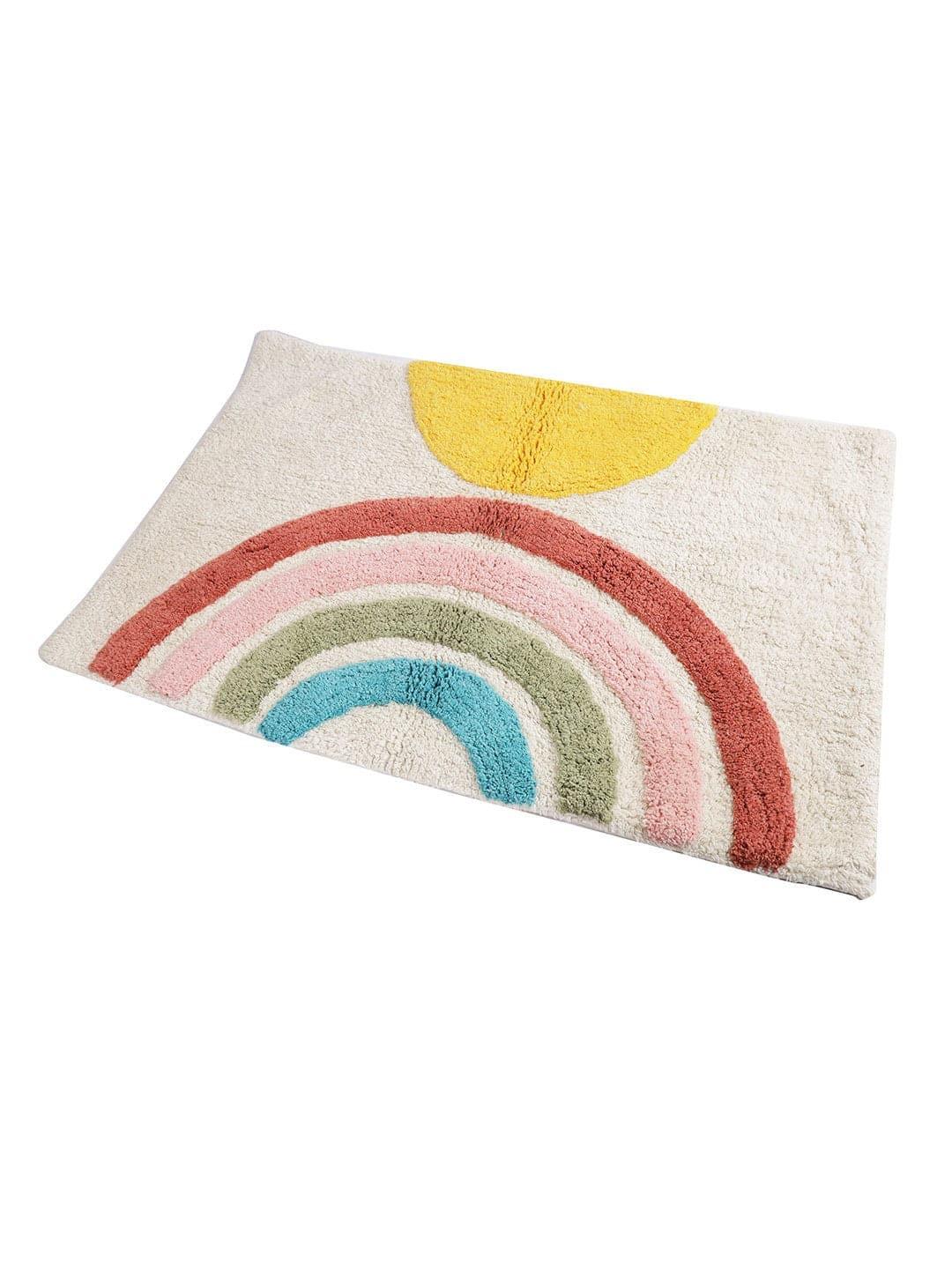 Rainbow Design Hand Tufted Cotton Bath Mat