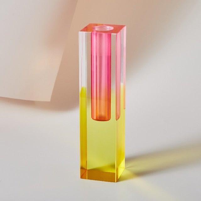 Rainbow Pillar Glass Bud Vase - MAIA HOMES