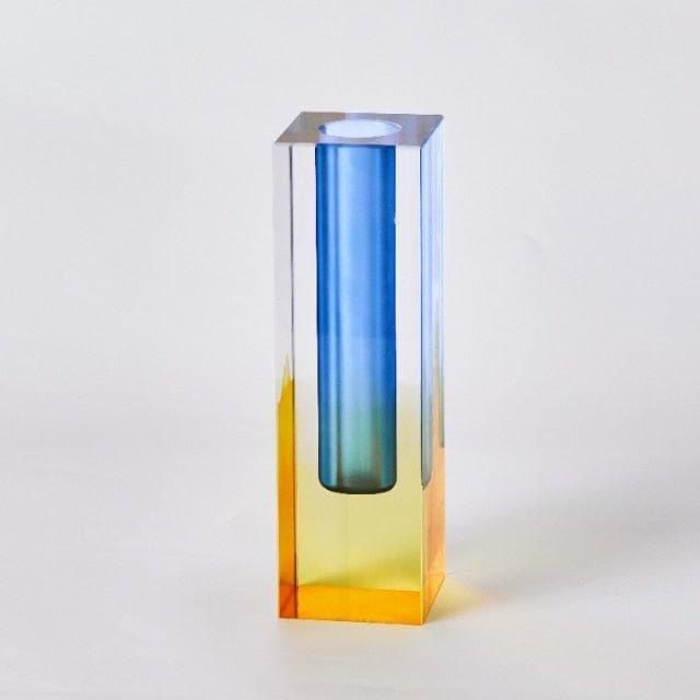 Rainbow Pillar Glass Bud Vase - MAIA HOMES
