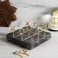 Real Marble and Brass Tic Tak Toe Game Board - MAIA HOMES