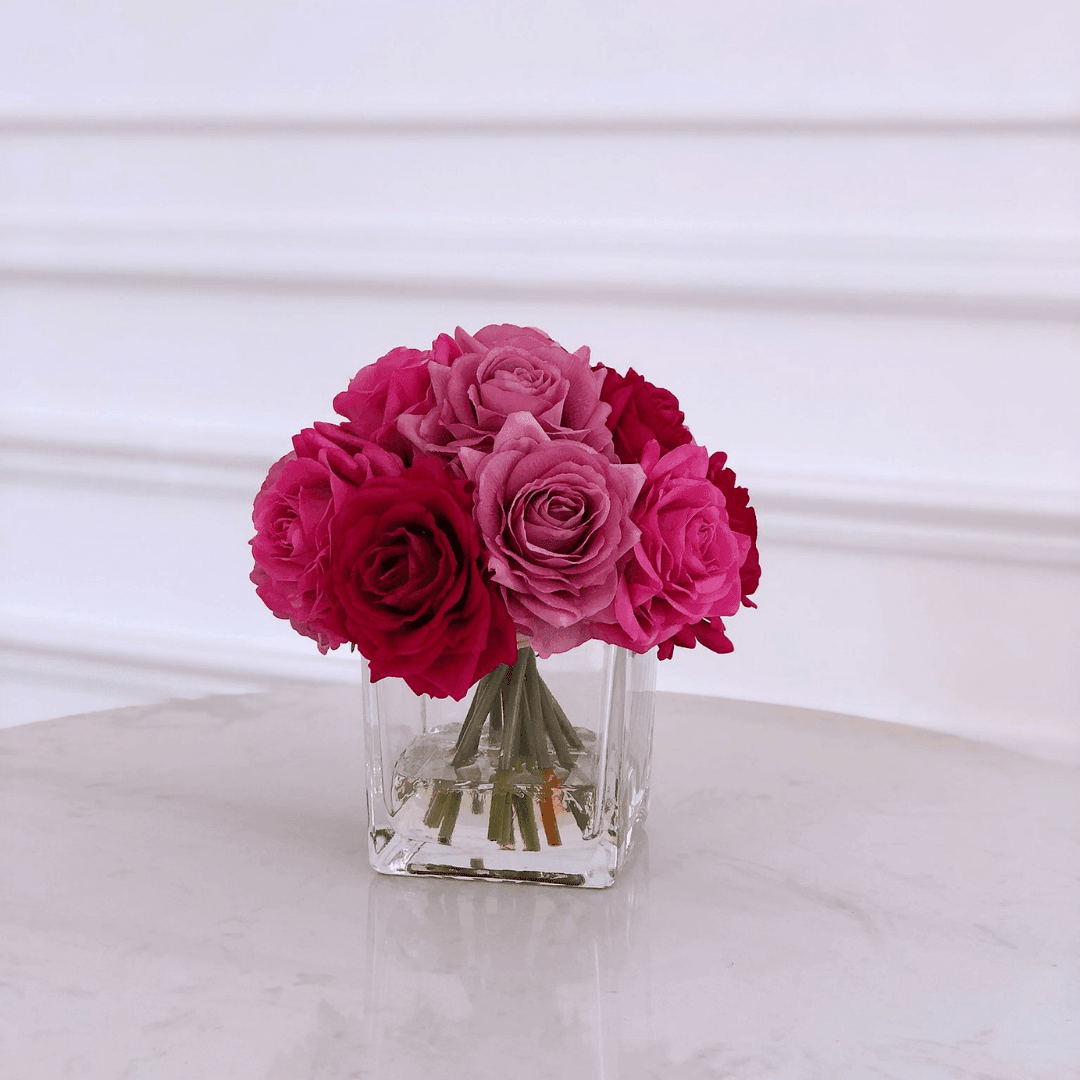 Real Touch Artificial Silk Rose Centerpiece Arrangement in Fake Water - MAIA HOMES