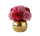 Real Touch Luxury Artificial Pink Red Rose Arrangement in Golden Pot - MAIA HOMES
