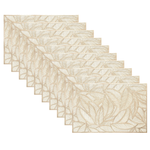 Rectangle Gold Leaves Vinyl Placemats - Set of 10 Gold