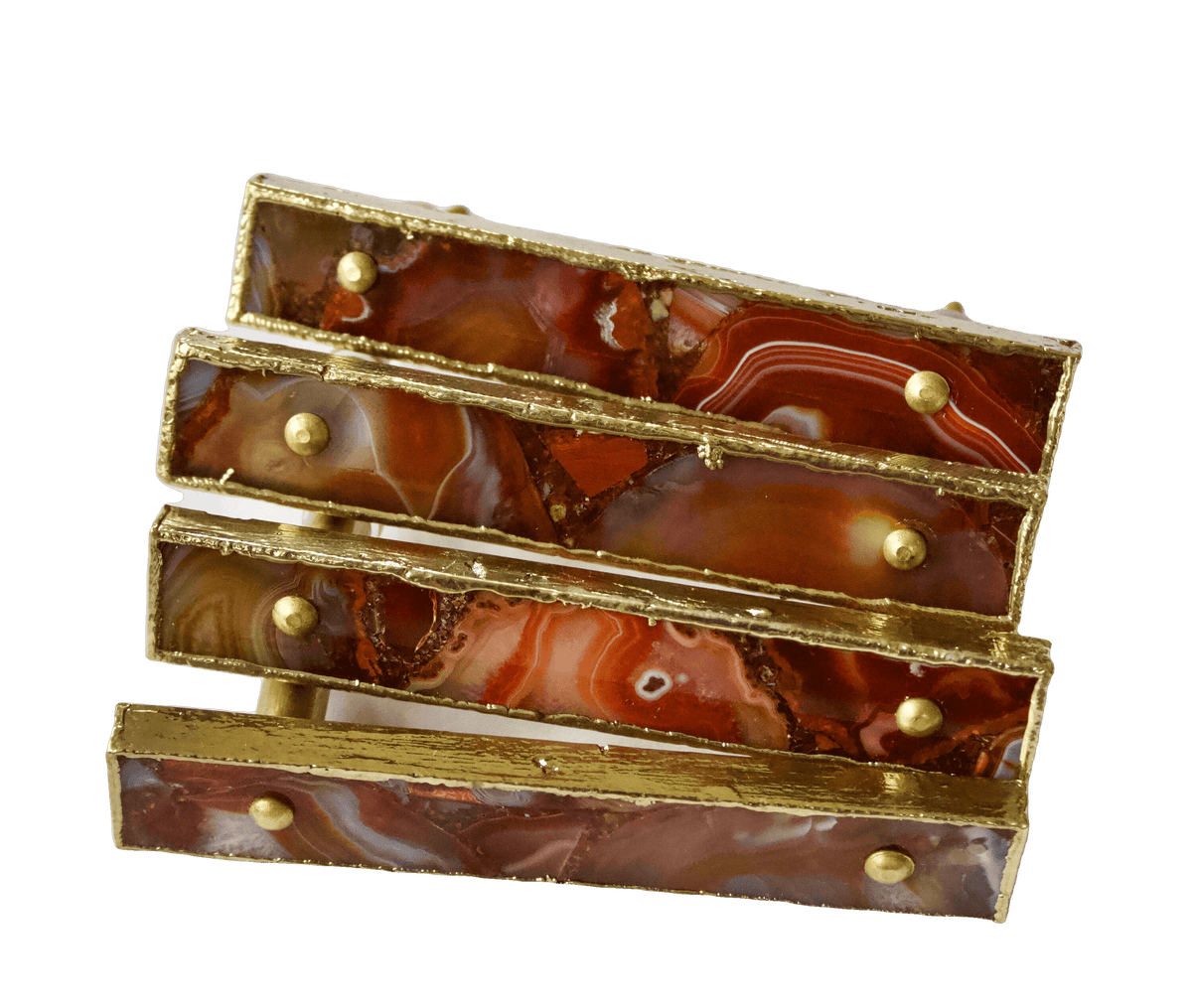 Red Agate Cabinet Door Pull Handle - Set of 4