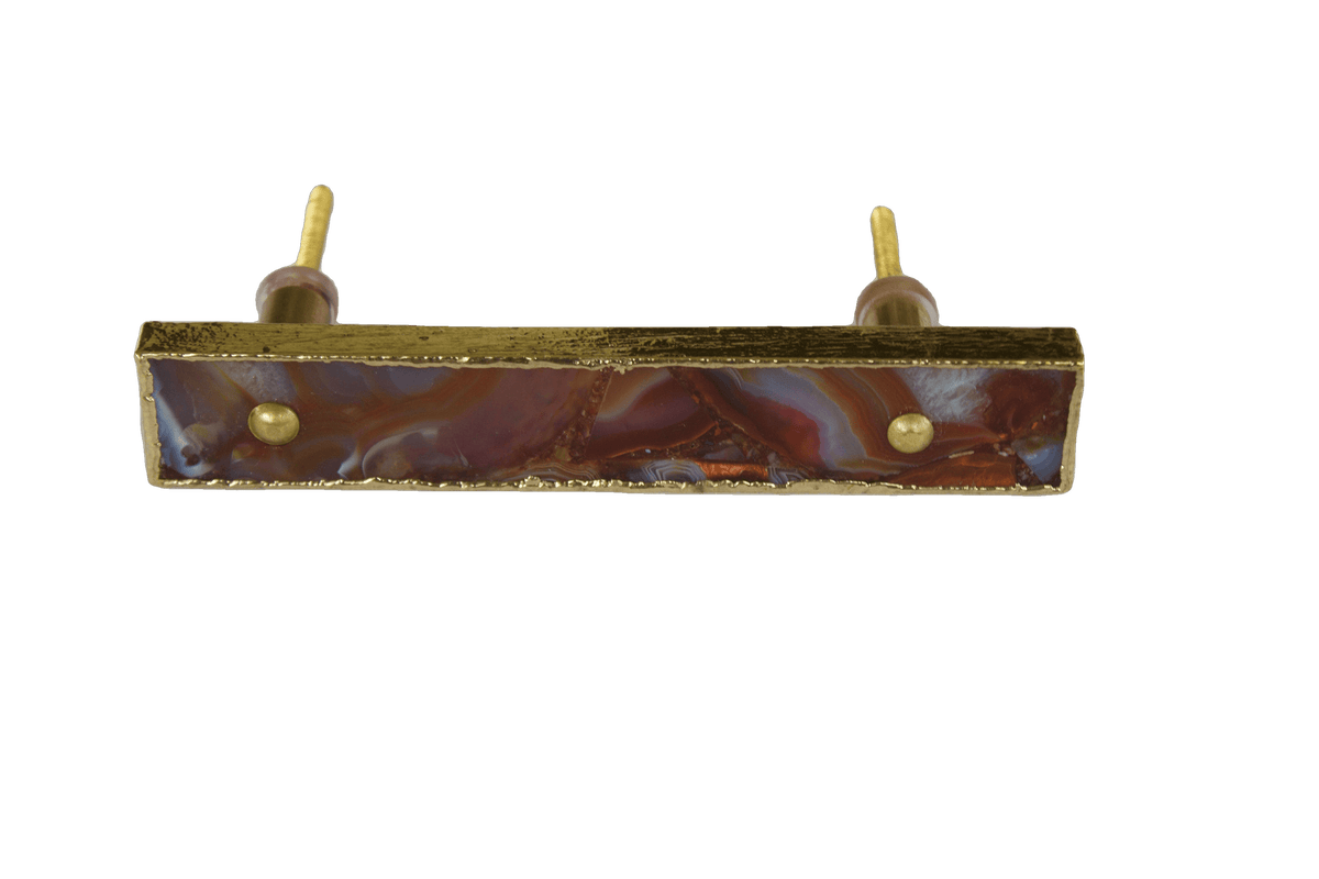 Red Agate Cabinet Door Pull Handle - Set of 4