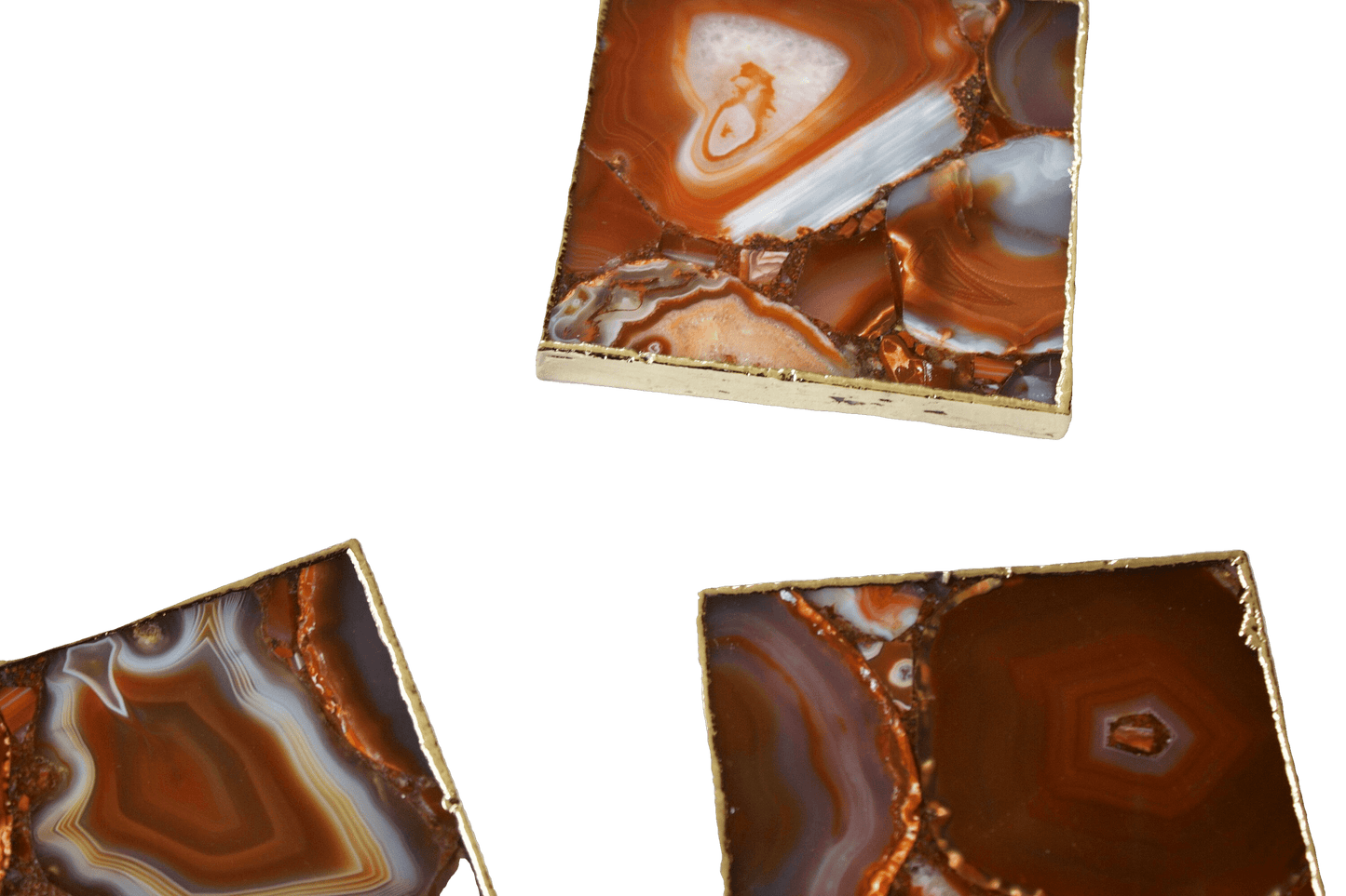 Red Agate Coasters - Set of 4 - MAIA HOMES
