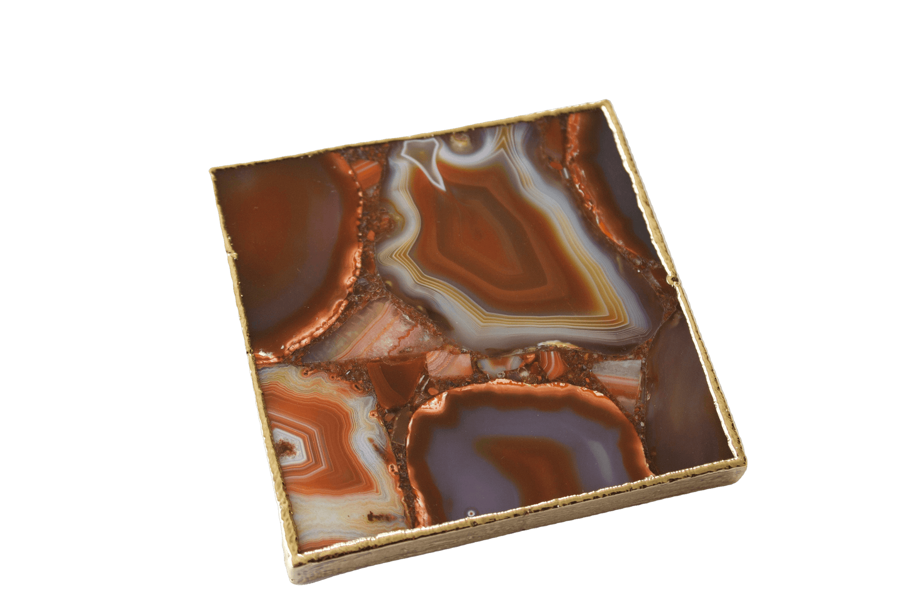 Red Agate Coasters - Set of 4