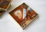 Red Agate Coasters - Set of 4