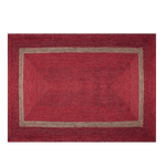 Red and Gray Braided Jute Rug