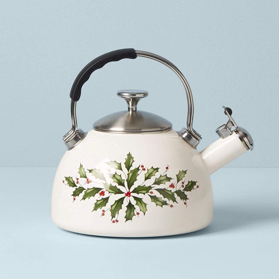 Red and Green Lenox Holiday Tea Kettle