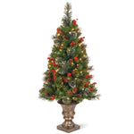 Red Berry Green Spruce Christmas Tree with Lights