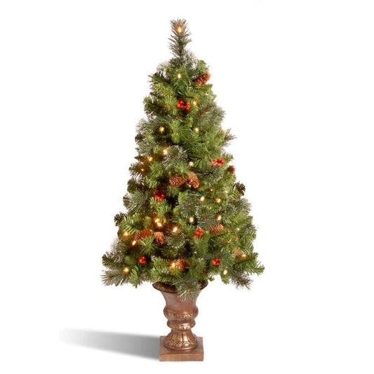 Red Berry Green Spruce Christmas Tree with Lights - MAIA HOMES