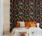 Red Mushrooms in the Dark Wallpaper - MAIA HOMES