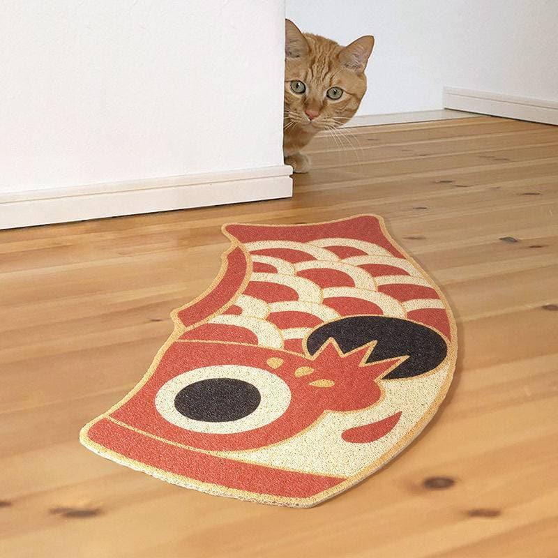 Red Oriental Fish Door Mat