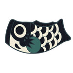 Red Oriental Fish Door Mat Black 14.6" x 27.6" (37 x 70 cm)