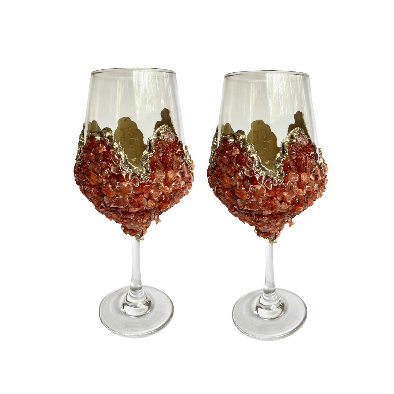 Red Quartz Wine Glass - Set of 2 - MAIA HOMES