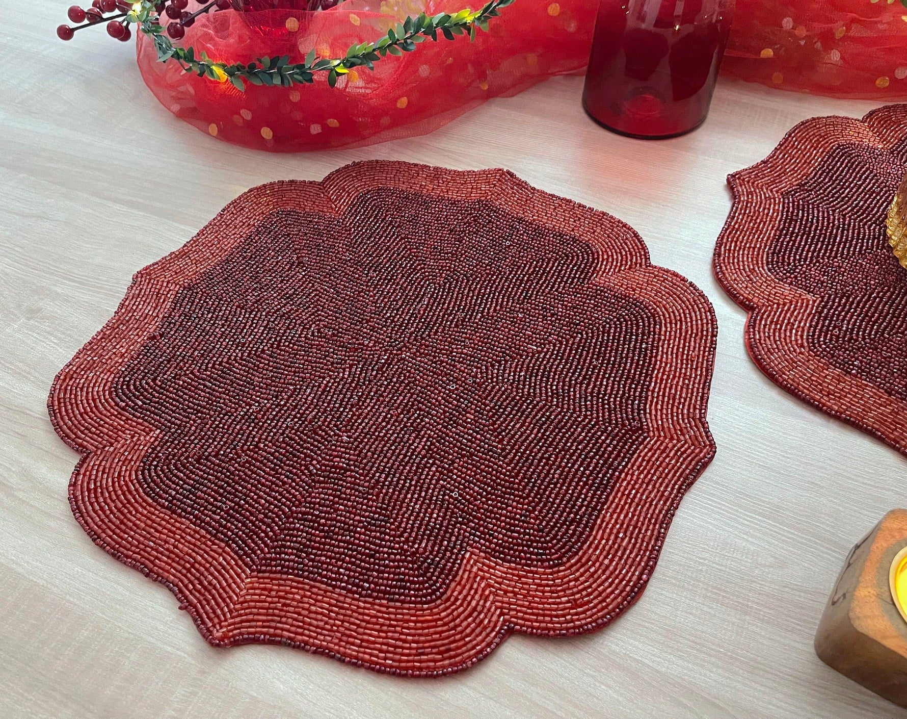 Red Taj Beaded Arch Placemat