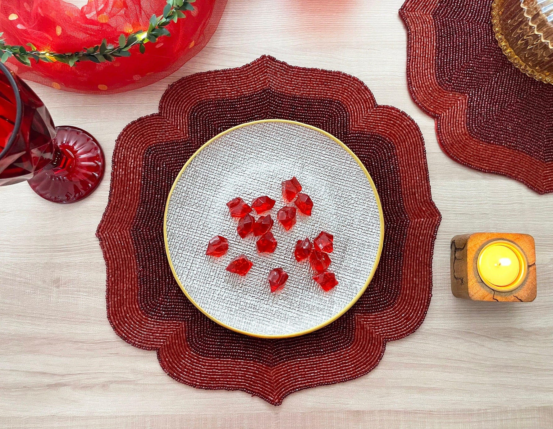 Red Taj Beaded Arch Placemat