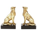 Regal Gold Leopards Decorative Bookends
