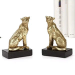 Regal Gold Leopards Decorative Bookends