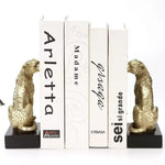 Regal Gold Leopards Decorative Bookends