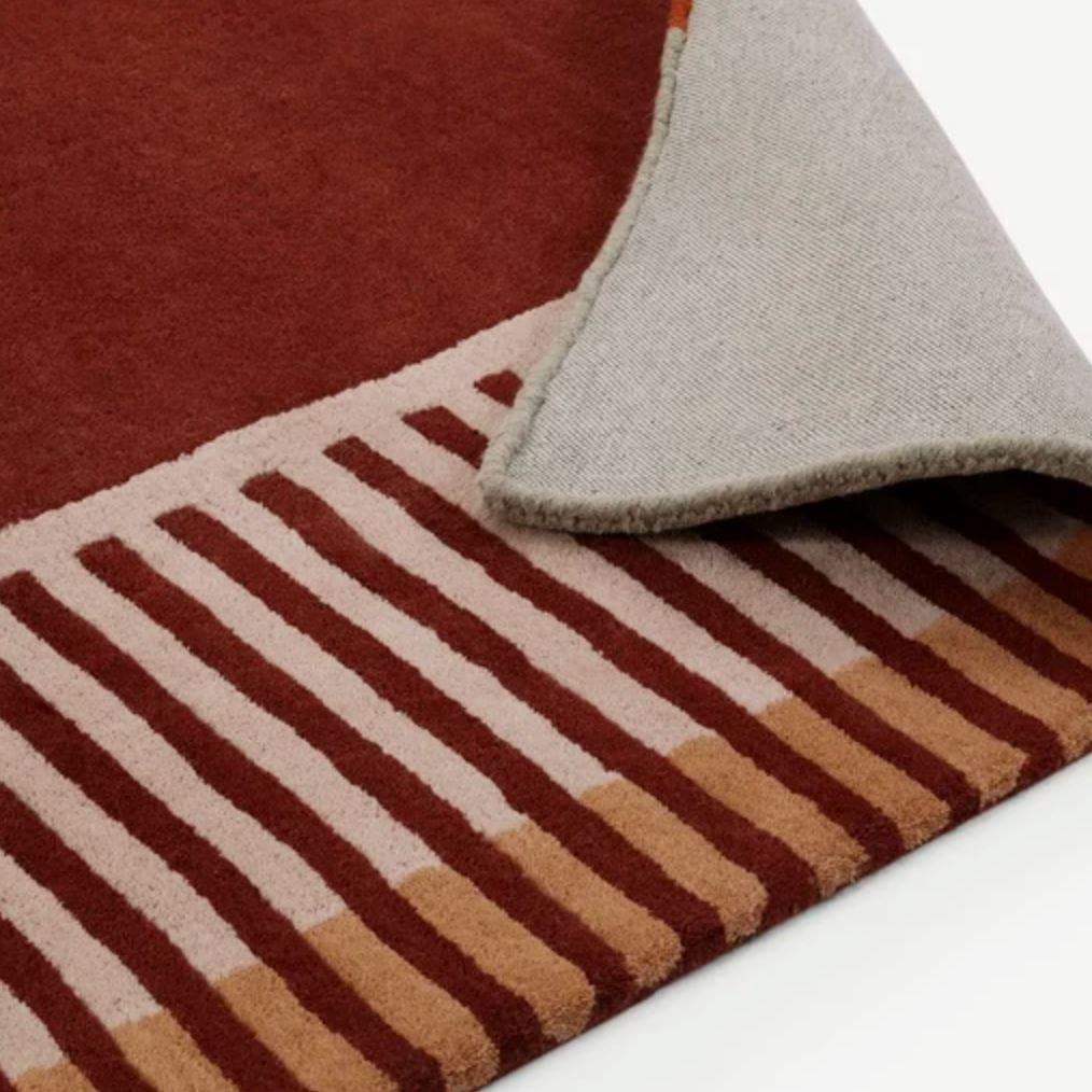 Retro Door Shape Geometry Hand Tufted New Zealand Wool Rug - MAIA HOMES