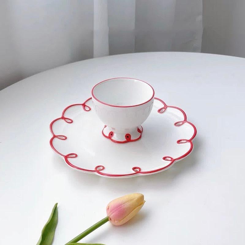 Retro Floral Swirl Ceramic Dinnerware - MAIA HOMES