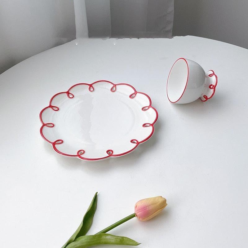 Retro Floral Swirl Ceramic Dinnerware