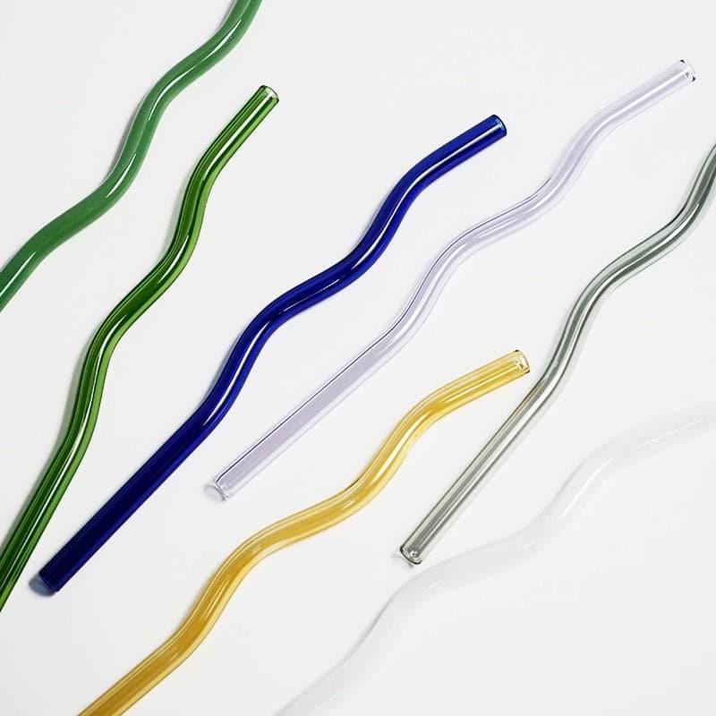 Reusable Wavy Glass Straw