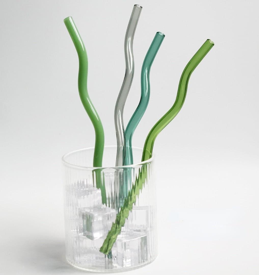 Reusable Wavy Glass Straw