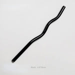 Reusable Wavy Glass Straw Black Wave